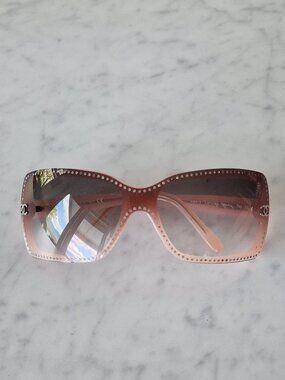 Pink Oversize Swarovski Crystal Frame Black Tint Sunglasses